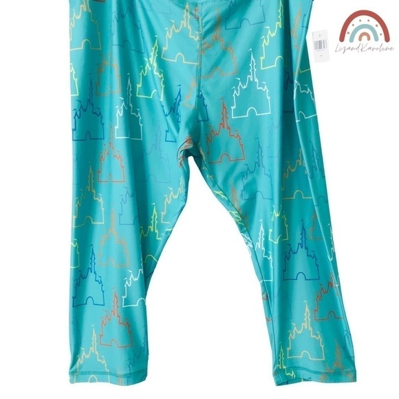 New! Disney Parks Disneyland Sleeping Beauty Castle Crop Leggings 2X - Picture 7 of 10